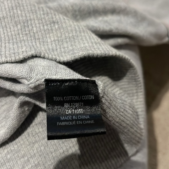 360 sweater medium grey sweater with pink white and black stripes down arms - Picture 5 of 5